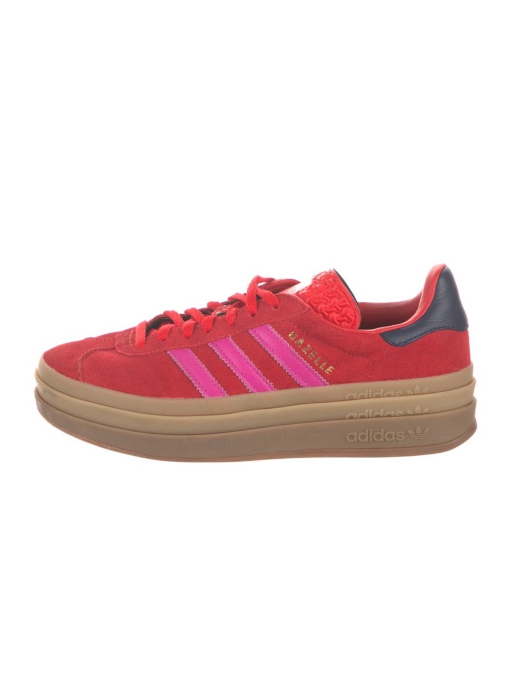 Adidas Bold Gazelle - red and pink color block platform